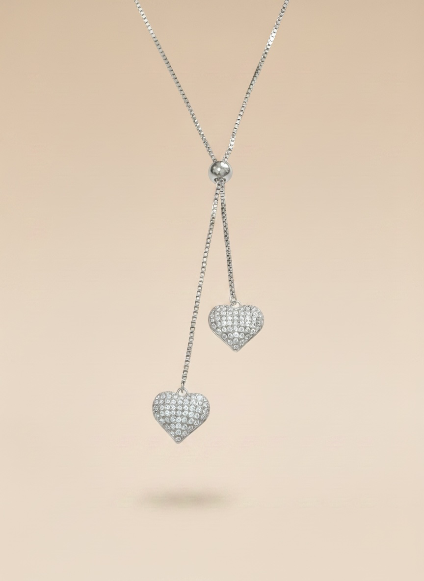 Collana Double Heart frontale/dorsale