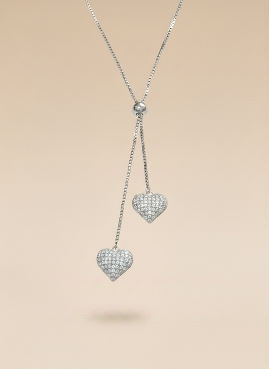 Collana Double Heart frontale/dorsale