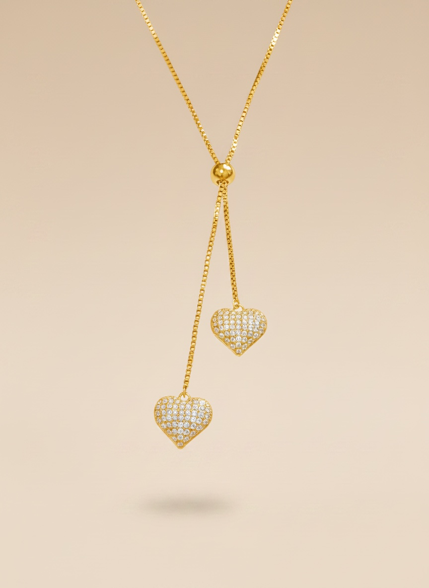 Collana Double Heart frontale/dorsale