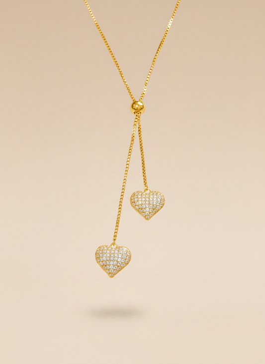 Collana Double Heart frontale/dorsale