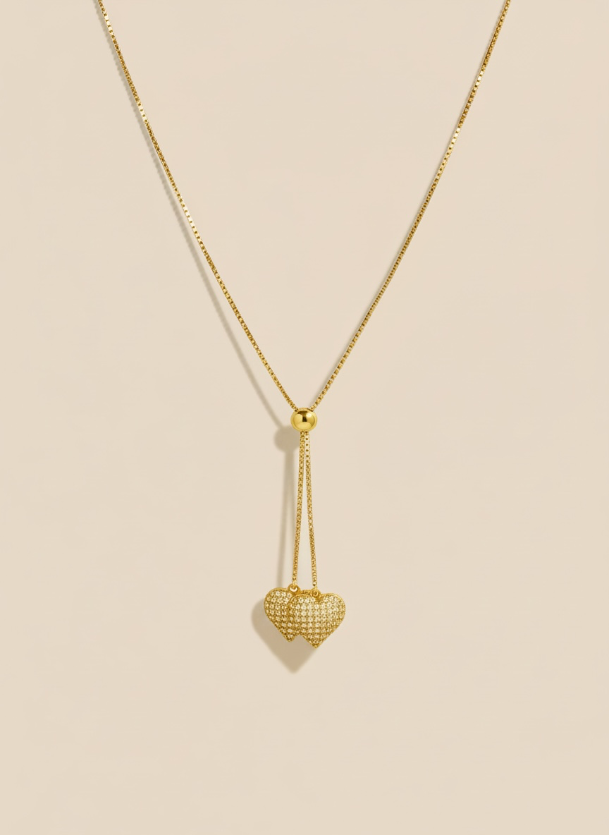 Collana Double Heart frontale/dorsale
