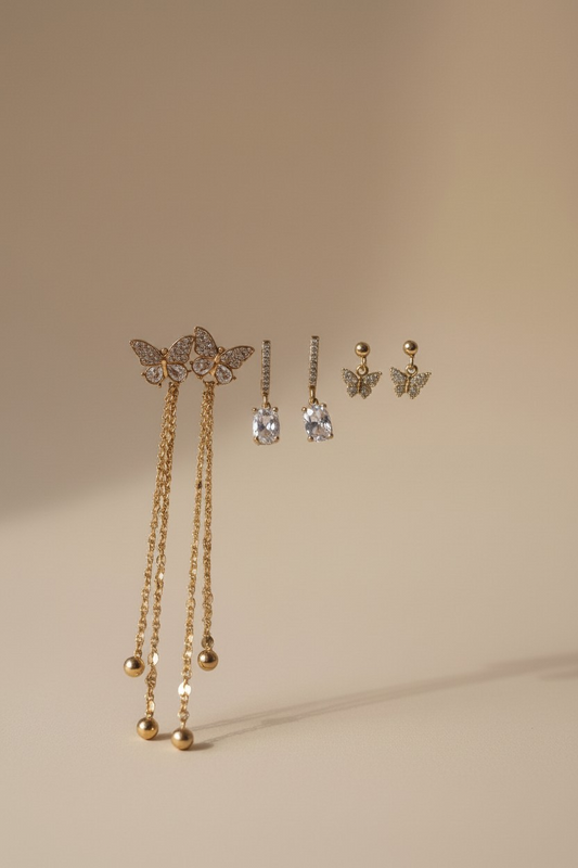 Set Orecchini Butterfly Athena